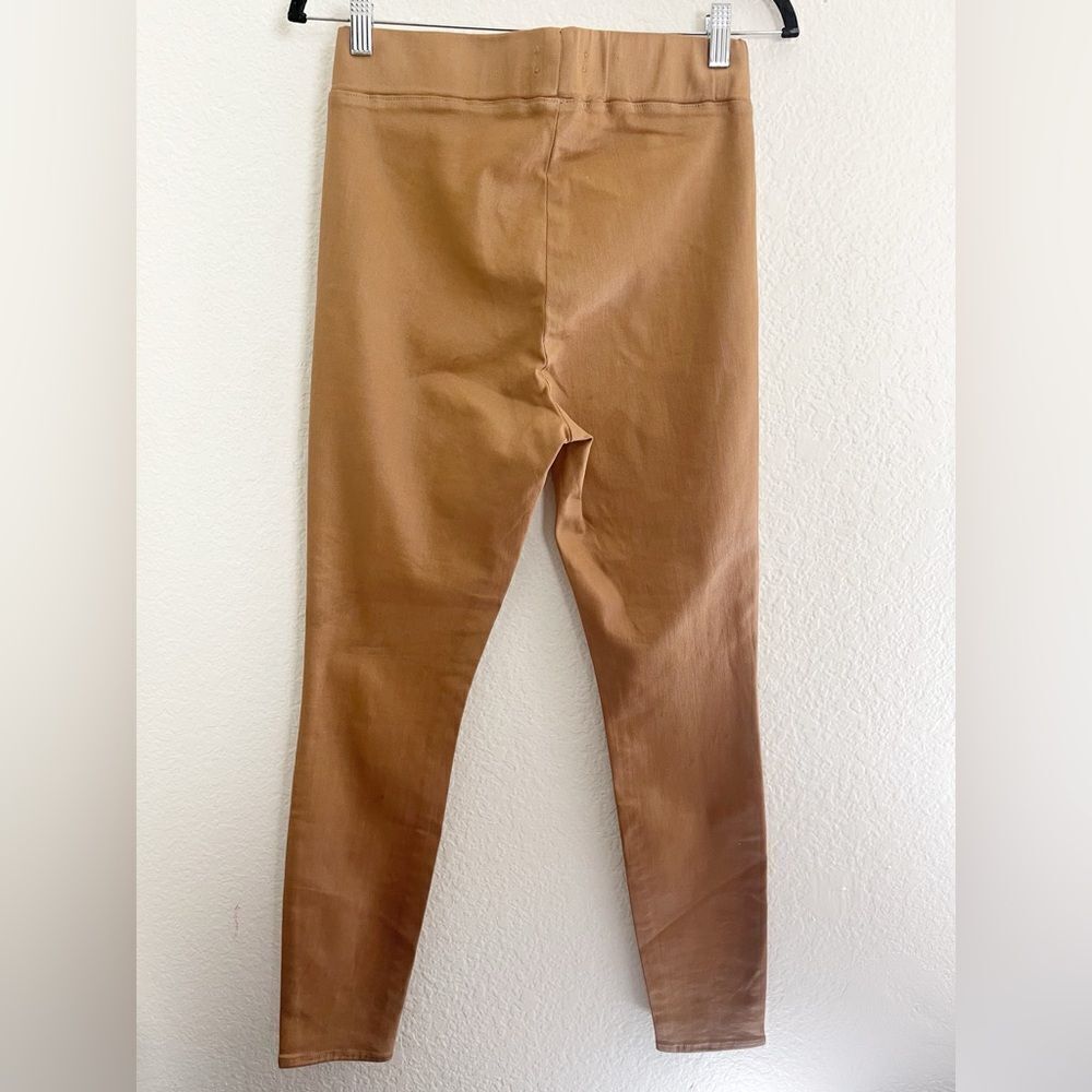 L’AGENCE coated skinny jeans in tan Rochelle high rise pull on legging. L/G - Picture 6 of 9